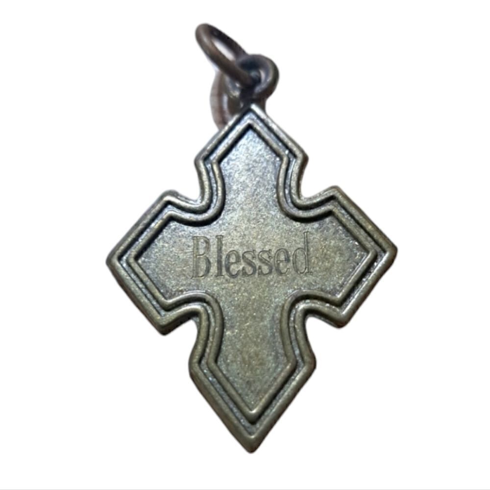 New! "Blessed" Antiqued Gold Pendant